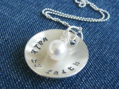 hand stamped necklace