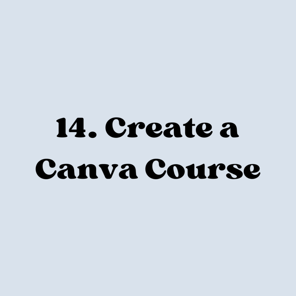 create a canva course
