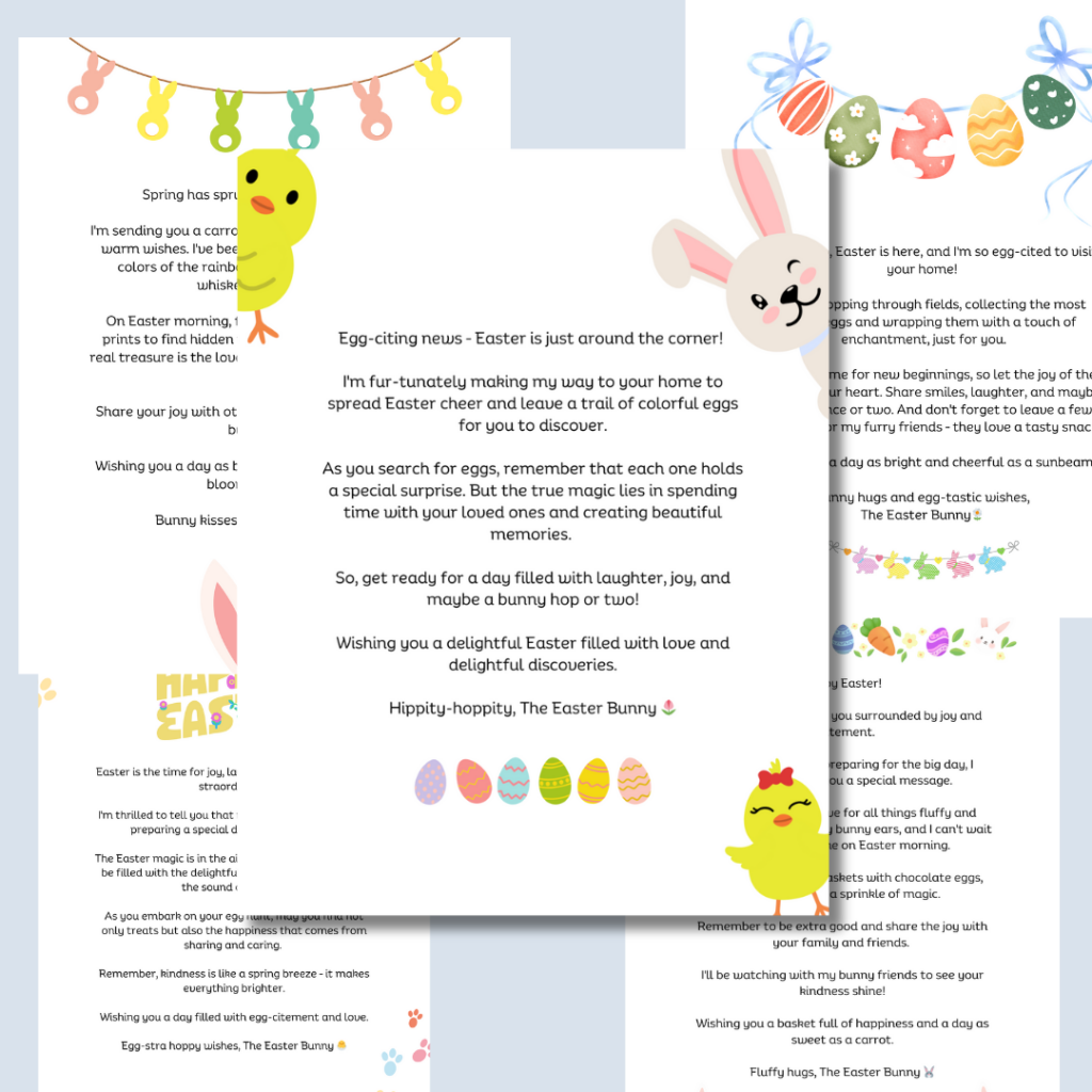 free printable easter bunny letter