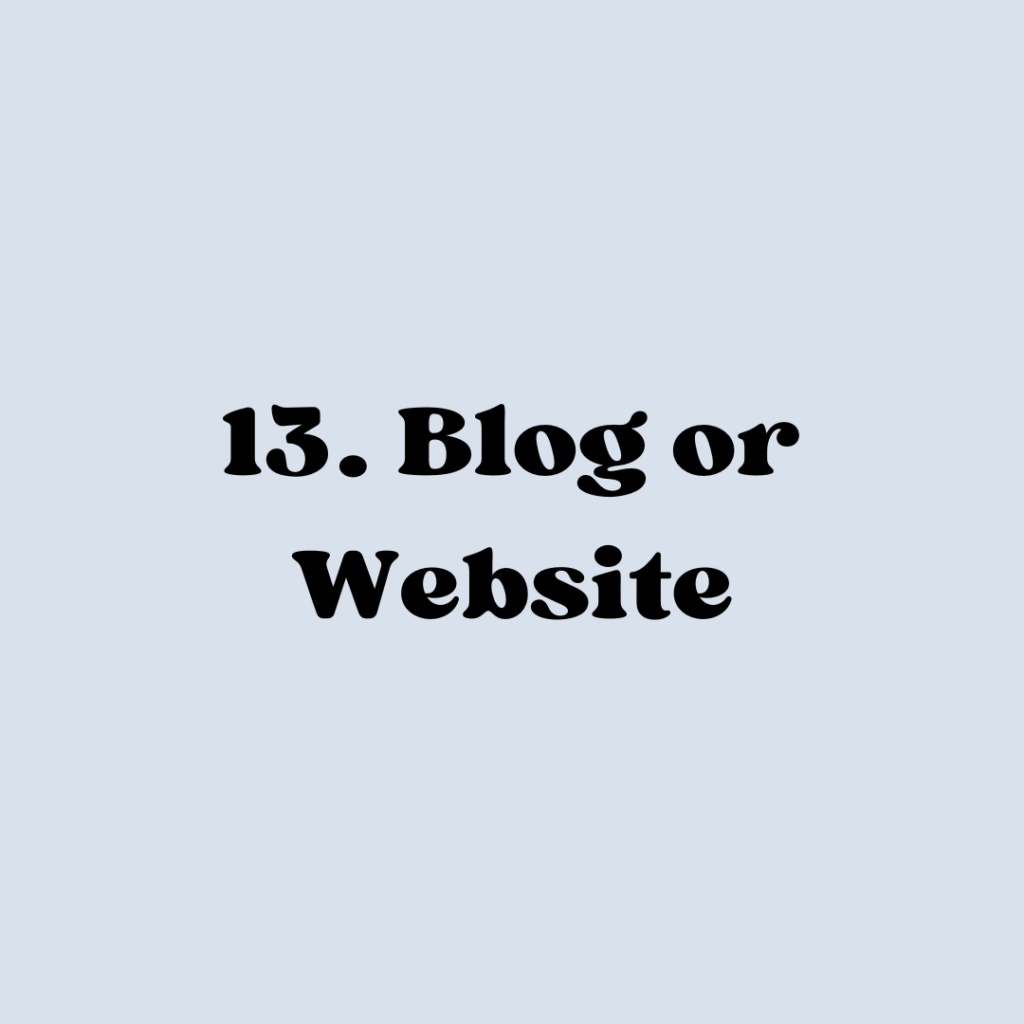 start a blog