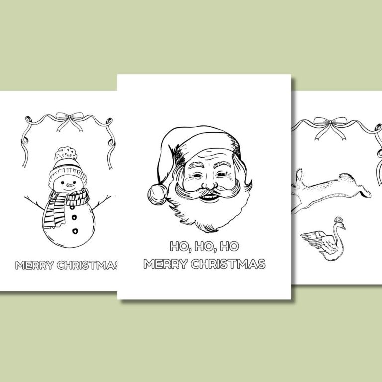 12 Wintery Holiday Christmas Coloring Pages for Kids