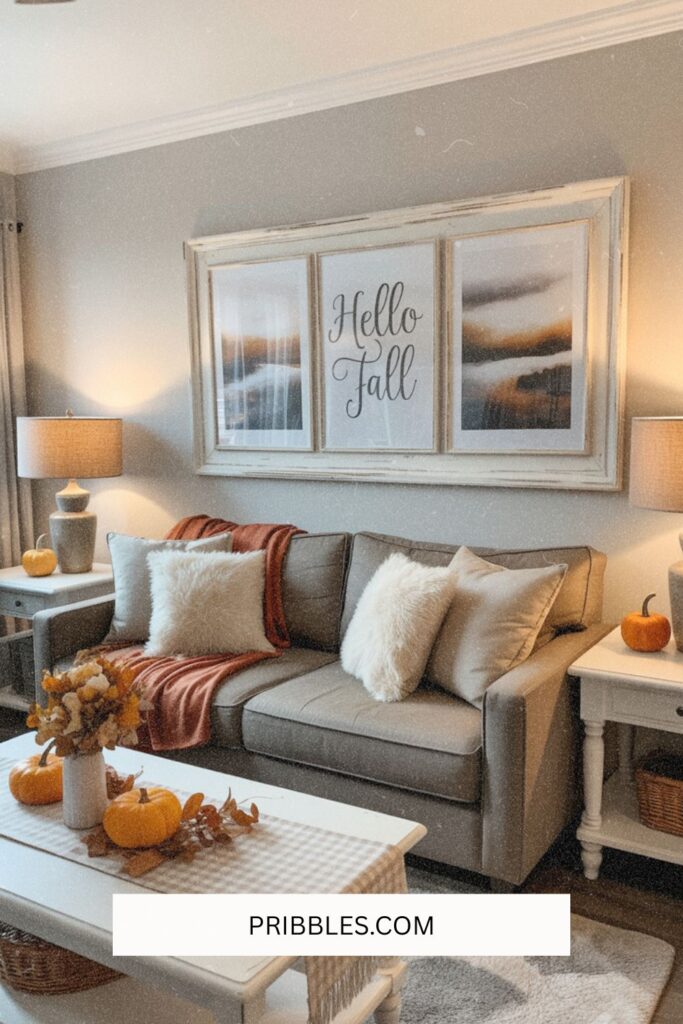 living room fall decor