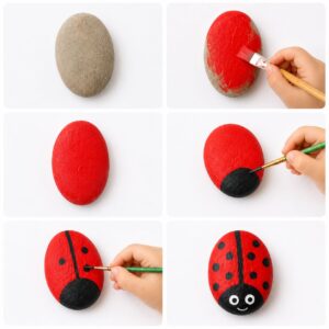 How to Paint Ladybug Designs on Rocks for Kids