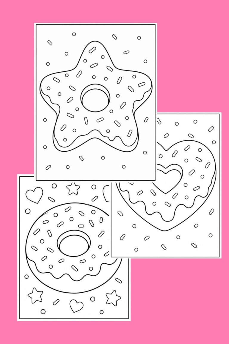 6 Free Donut Coloring Pages for Kids